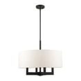 thumbnail image 1 of Livex Lighting Cresthaven 4-Light Transitional Metal/Fabric Chandelier in Black, 1 of 11