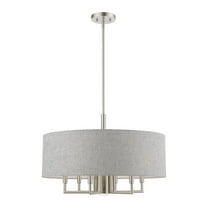 46736-91 Livex Lighting Dakota - 7 Light Pendant In Transitional Style-18.5 Inches Tall and 24 Inches Wide-Brushed Nickel Finish -Traditional