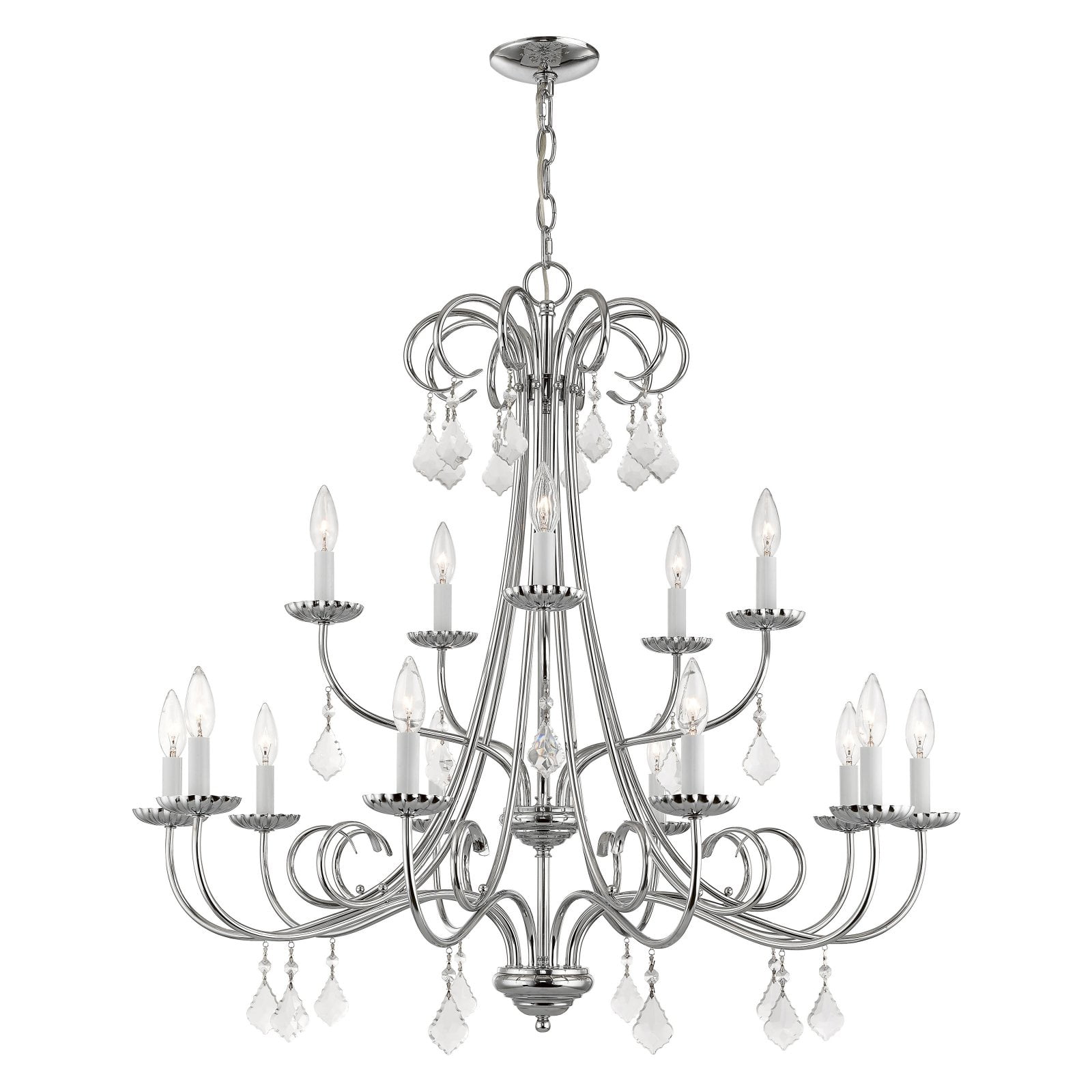 Daphne 15-Light Polished Chrome Crystal Chandelier