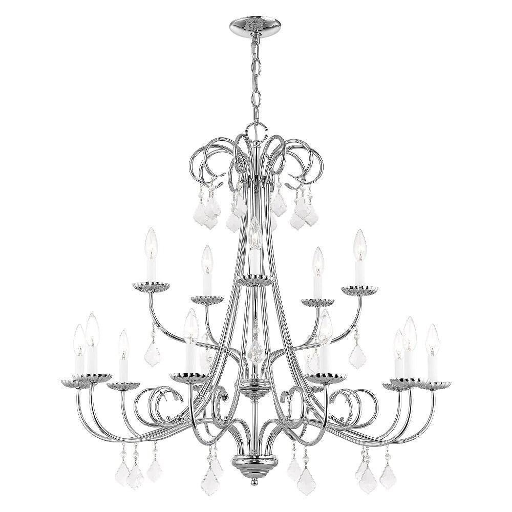 Daphne 15-Light Polished Chrome Crystal Chandelier