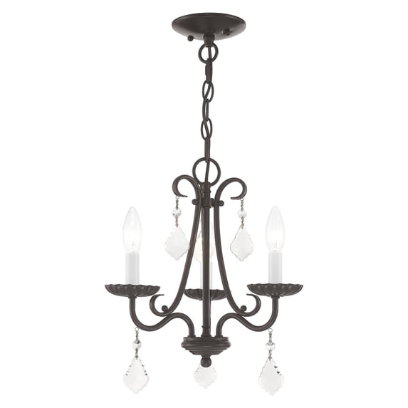 Livex Lighting - Daphne - 3 Light Mini Chandelier in French Country Style -