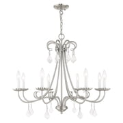 40878-91 Livex Lighting Daphne - 8 Light Large Chandelier-25 Inches Tall and 29.75 Inches Wide-Brushed Nickel Finish -Traditional Installation