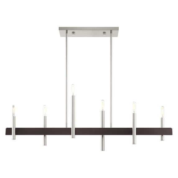 Livex Lighting - Denmark - 6 Light Chandelier in Mid Century Modern Style - 7.25