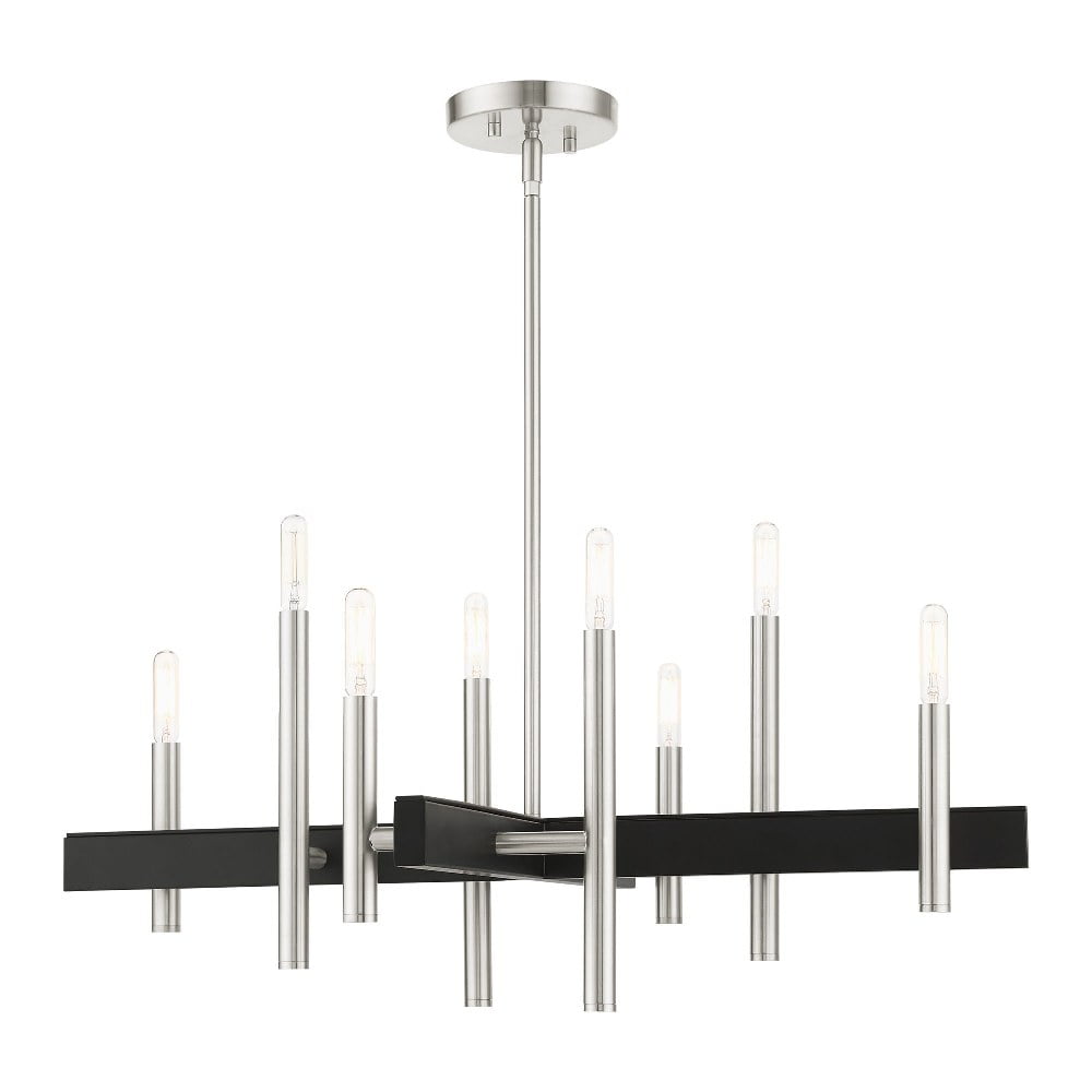Brushed Nickel 28" 8-Light Candelabra Chandelier
