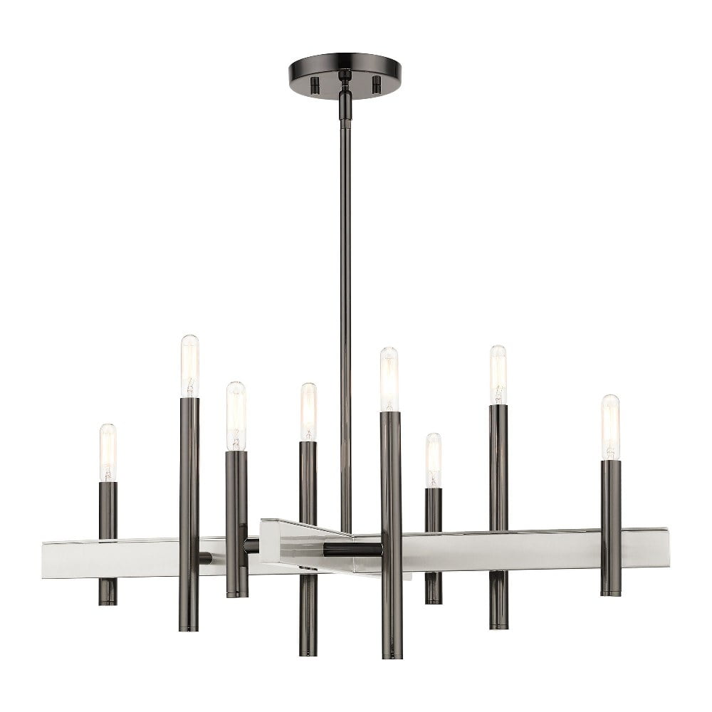 Denmark 8-Light Black Chrome Candelabra Chandelier