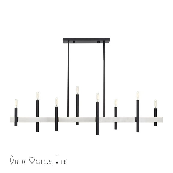 Livex Lighting - Denmark - 8 Light Chandelier in Mid Century Modern Style - 9.25