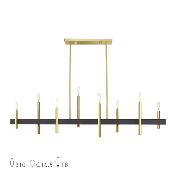 Livex Lighting - Denmark - 8 Light Chandelier in Mid Century Modern Style - 9.25