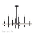 thumbnail image 1 of 49347-04 Livex Lighting Denmark - 8 Light Large Chandelier-21.5 Inches Tall and 36 Inches Wide-Black/Brushed Nickel Finish, 1 of 14