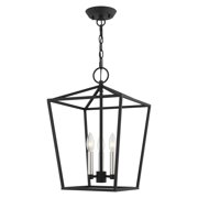 Livex Lighting Devone 3-Light Metal Convertible Lantern in Black