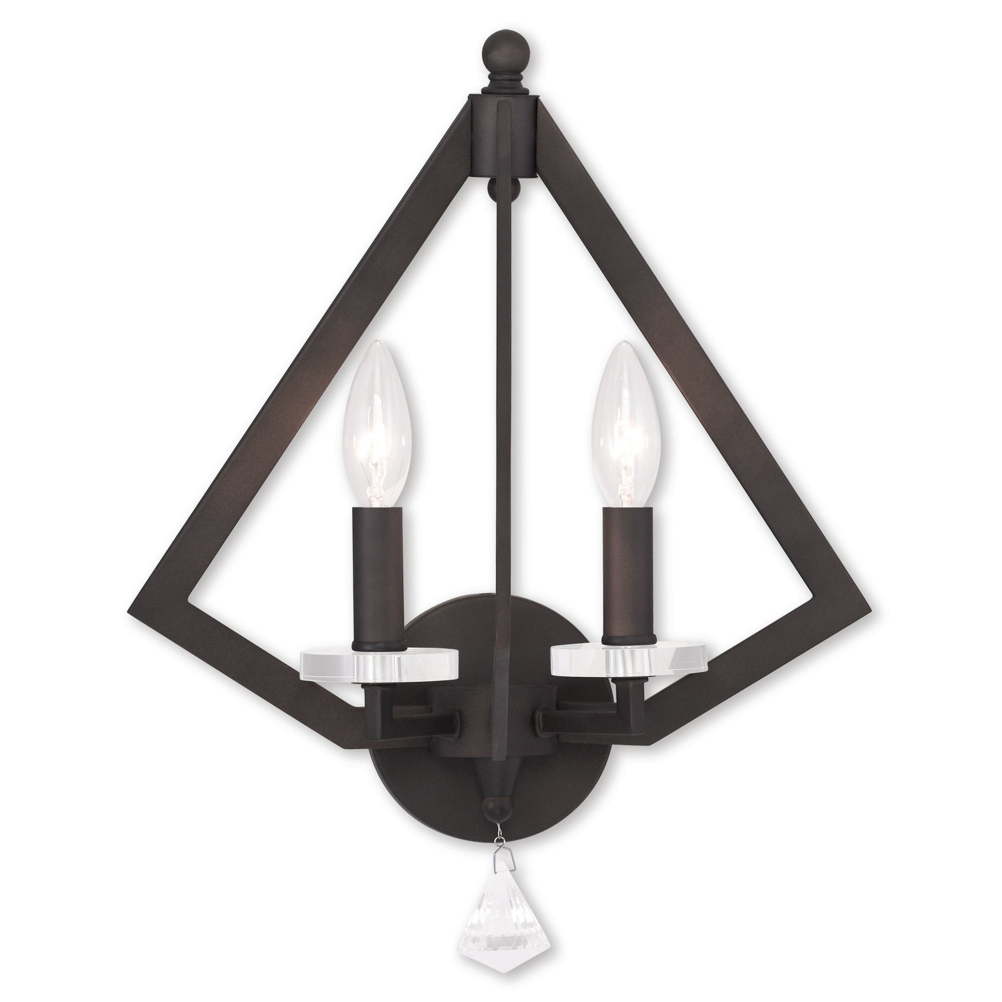 Diamond Bronze 2-Light Wall Sconce with Candelabra Base