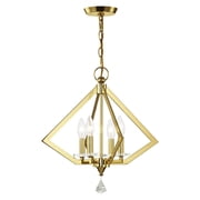Livex Lighting Diamond 4 Light Chandelier in Polished Brass