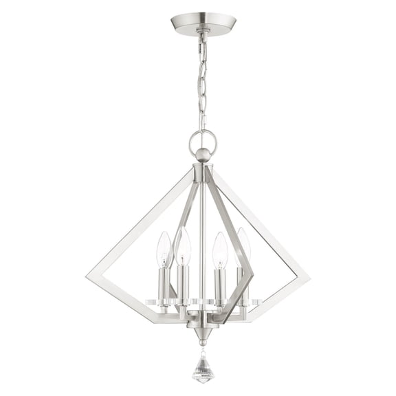 Livex Lighting Diamond Chandelier in Brushed Nickel