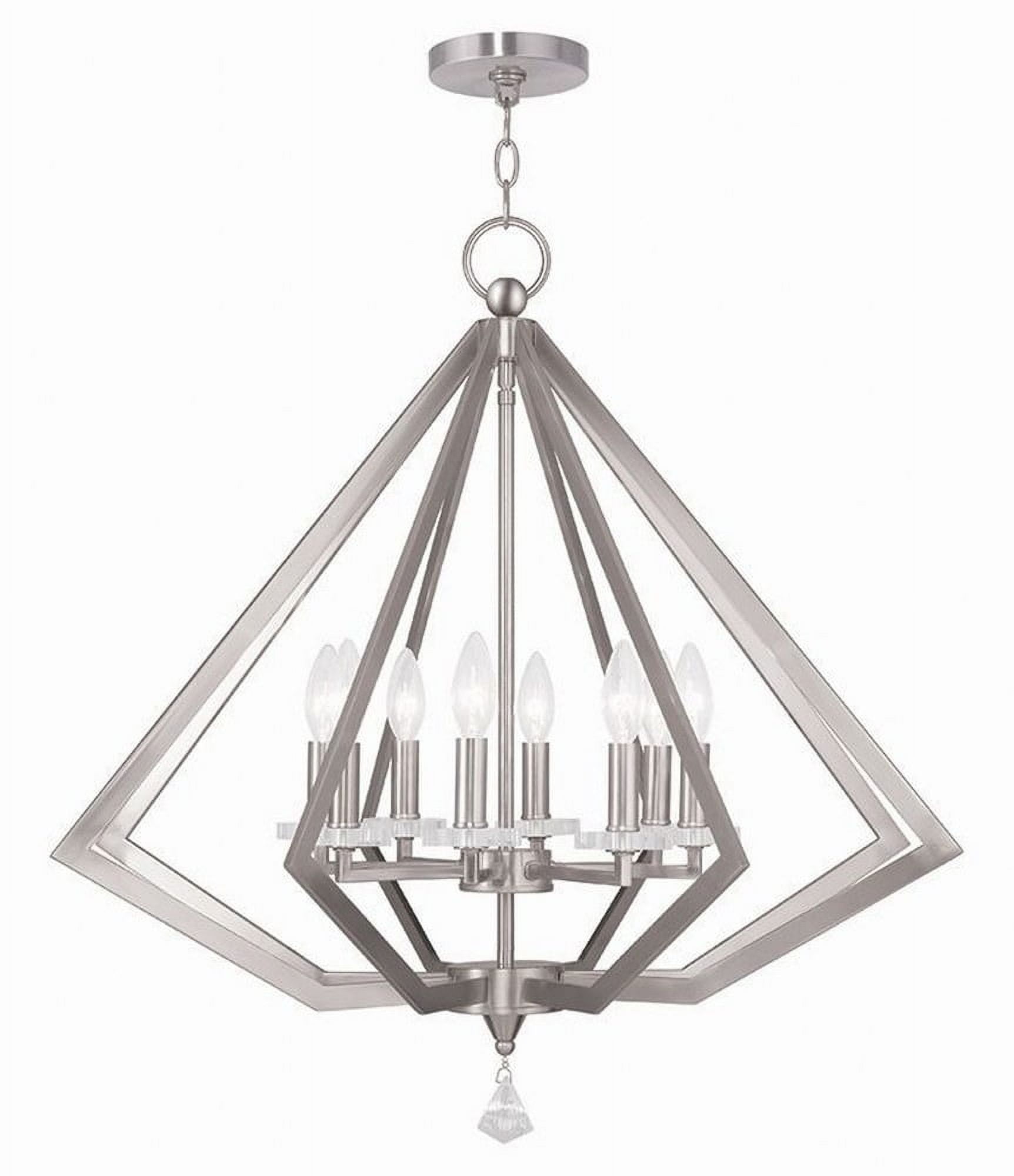 Livex Lighting Diamond Chandelier in Brushed Nickel