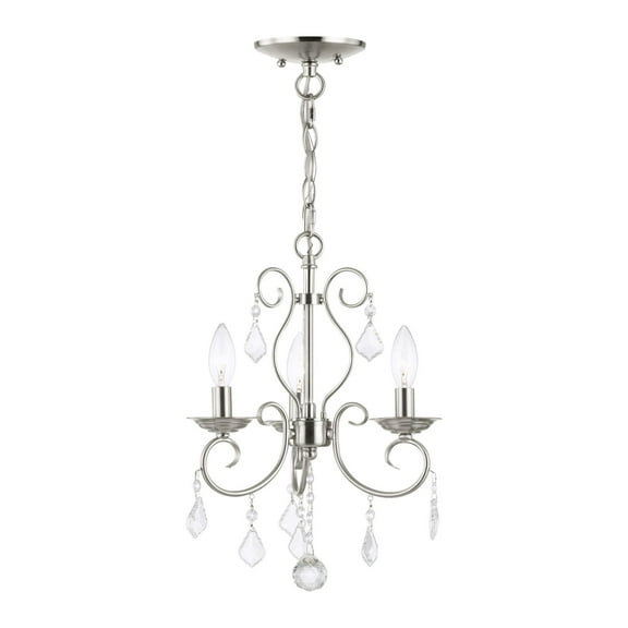 Livex Lighting Donatella Convertible Mini Chandelier Ceiling Mount in Nickel