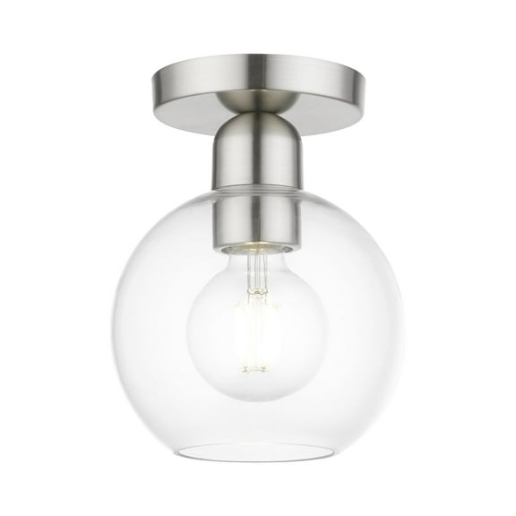 Livex Lighting - Downtown - 1 Light Sphere Semi-Flush Mount In Industrial