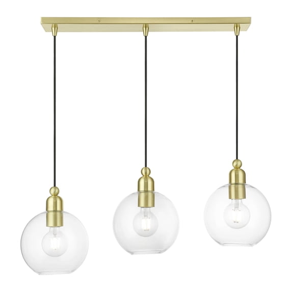 Livex Lighting - Downtown - 3 Light Sphere Linear Chandelier In Industrial