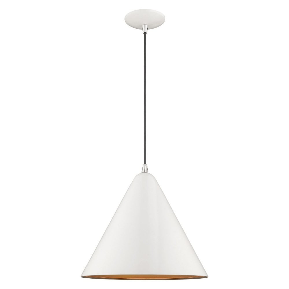 Shiny White and Gold Mini Aluminum Pendant Light