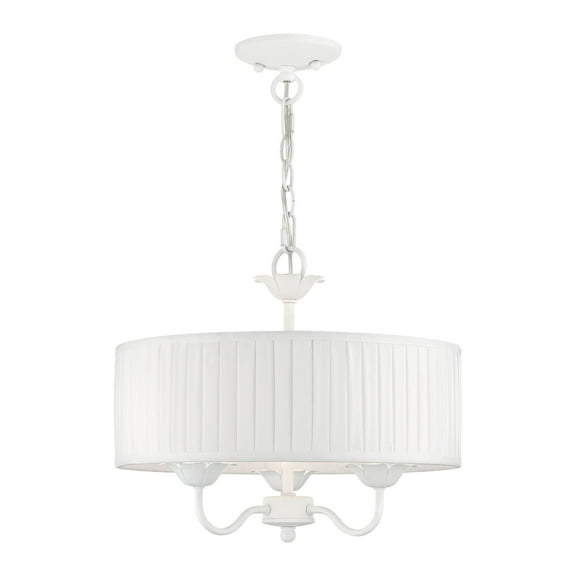 41773-03 Livex Lighting Edinburgh - 3 Light Pendant In Transitional Style-14 Inches Tall and 16 Inches Wide-White Finish -Traditional Installation