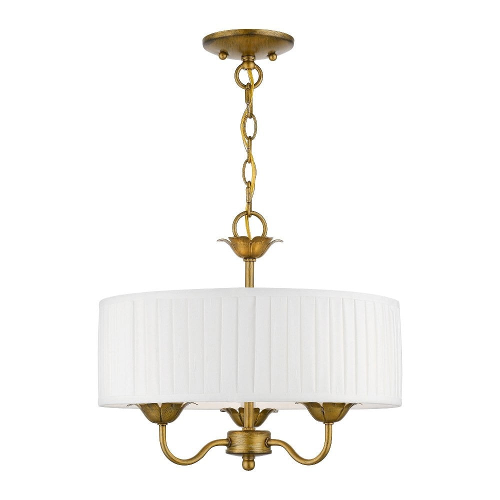 Antique Gold Leaf Mini Drum Pendant Light