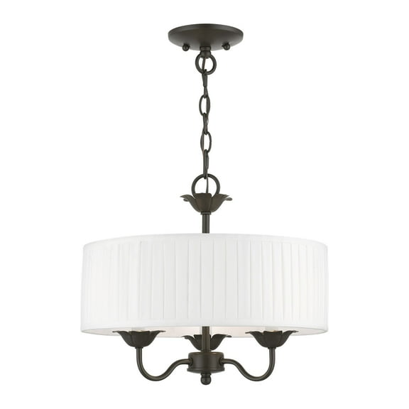 41773-92 Livex Lighting Edinburgh - 3 Light Pendant In Transitional Style-14 Inches Tall and 16 Inches Wide-English Bronze Finish    -Traditional