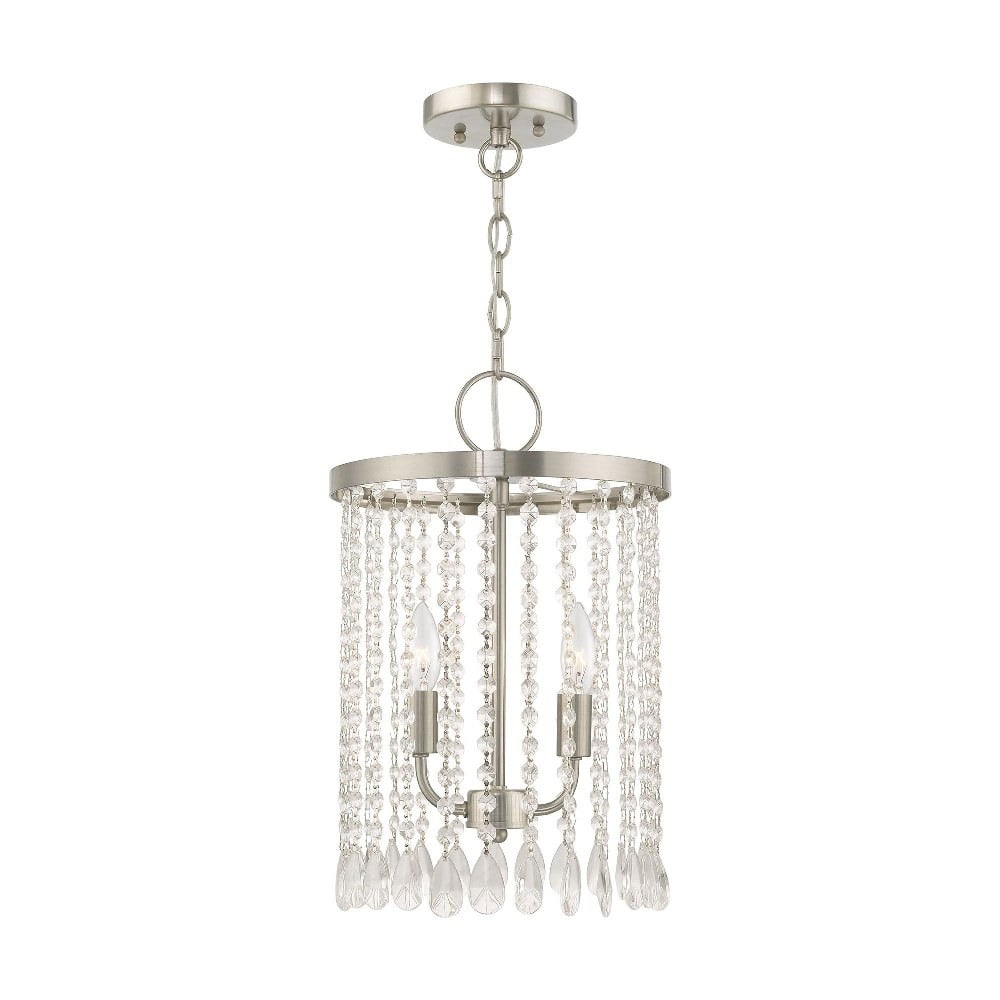 Elizabeth Brushed Nickel Mini Pendant with Clear Crystals