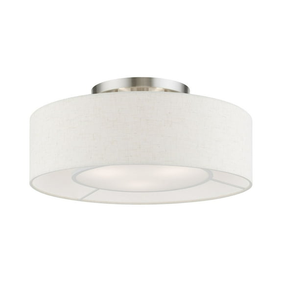 Livex Lighting - Ellsworth - 3 Light Semi-Flush Mount In Transitional Style-7.75