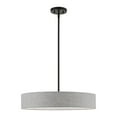 thumbnail image 1 of 46144-04 Livex Lighting Elmhurst - 4 Light Medium Drum Pendant In Timeless Style-12.75 Inches Tall and 22 Inches Wide-Black Finish    -Traditional, 1 of 11
