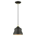 thumbnail image 1 of 55901-07-Livex Lighting-Endicott - 1 Light Mini Bell Pendant In Industrial Style-13 Inches Tall and 7 Inches Wide-Bronze/Antique Brass Finish, 1 of 13