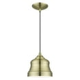 thumbnail image 1 of 55901-01-Livex Lighting-Endicott - 1 Light Mini Bell Pendant In Industrial Style-13 Inches Tall and 7 Inches Wide-Antique Brass Finish    -Traditional, 1 of 13