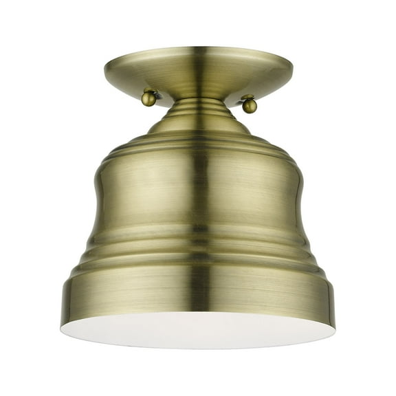 Livex Lighting, 55909-01, Endicott, Petite Bell Semi-Flush, Antique Brass