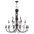thumbnail image 1 of Livex Lighting Estate 15 Light Foyer Chandelier in Bronze, 1 of 10