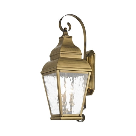 Livex Lighting - Exeter - 3 Light Outdoor Wall Lantern in Farmhouse Style - 10