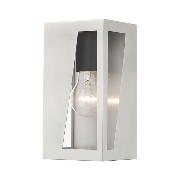 28931-91 Livex Lighting Forsyth - 1 Light Outdoor ADA Small Wall Lantern In Contemporary Style-8.5 Inches Tall and 4.5 Inches Wide-Brushed Nickel