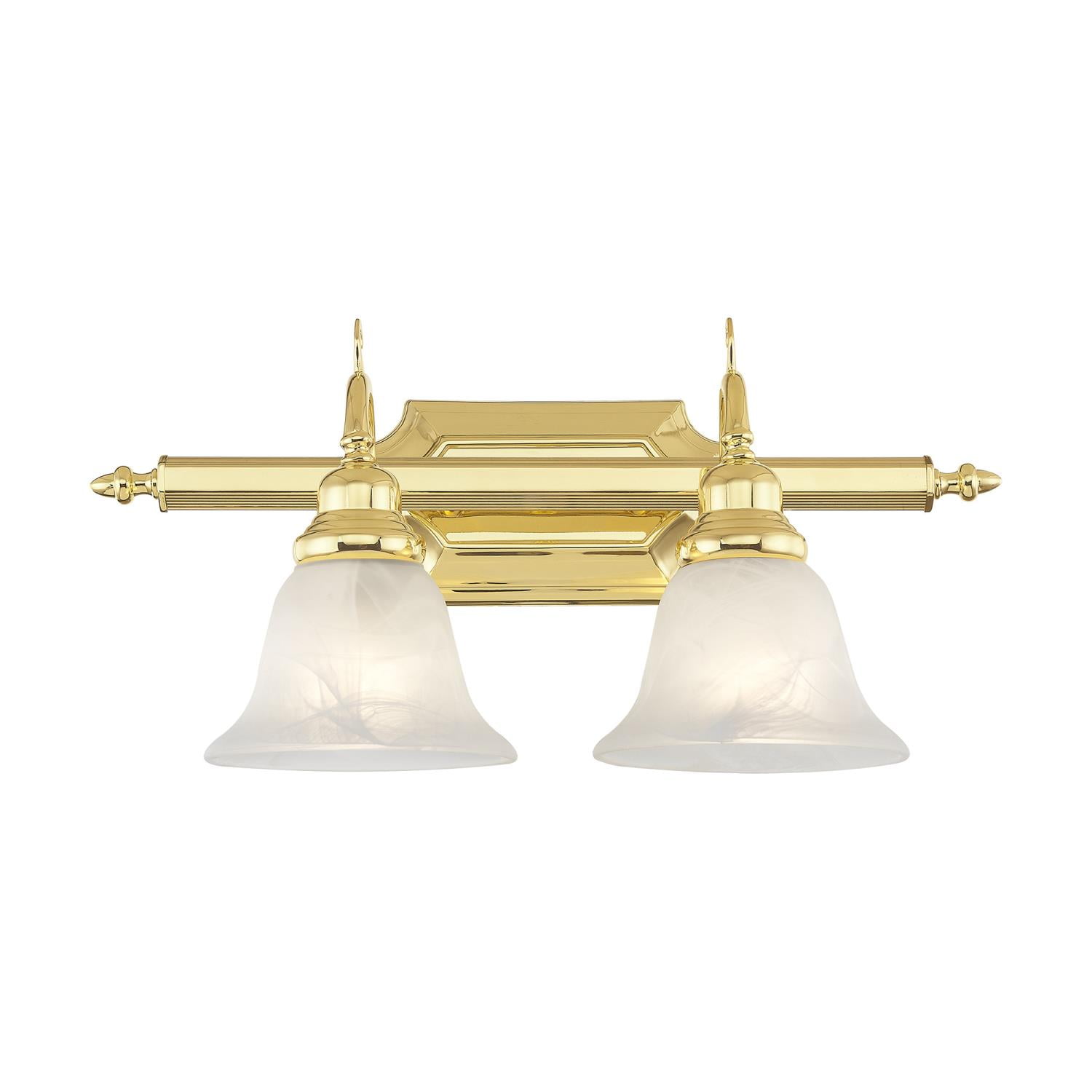 Polished Brass Traditional Bathroom Vanity Light with Bell Shades