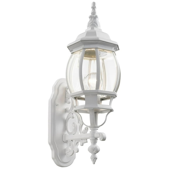 7520-13 Livex Lighting Frontenac - 1 Light Outdoor Wall Lantern in Traditional Style - 7 Inches wide by 21 Inches high-Textured White Finish