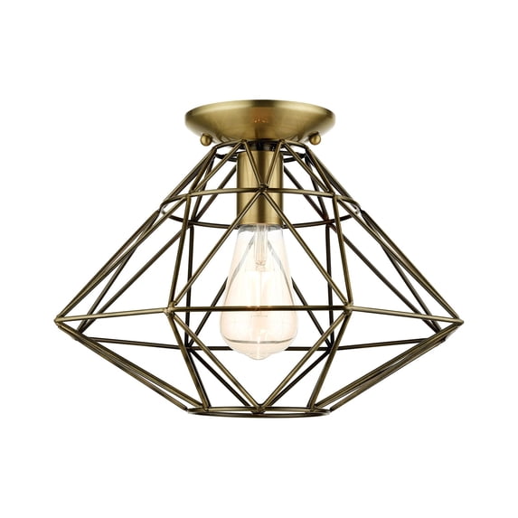 Livex Lighting - Geometric - 1 Light Flush Mount in Geometric Style - 13.5