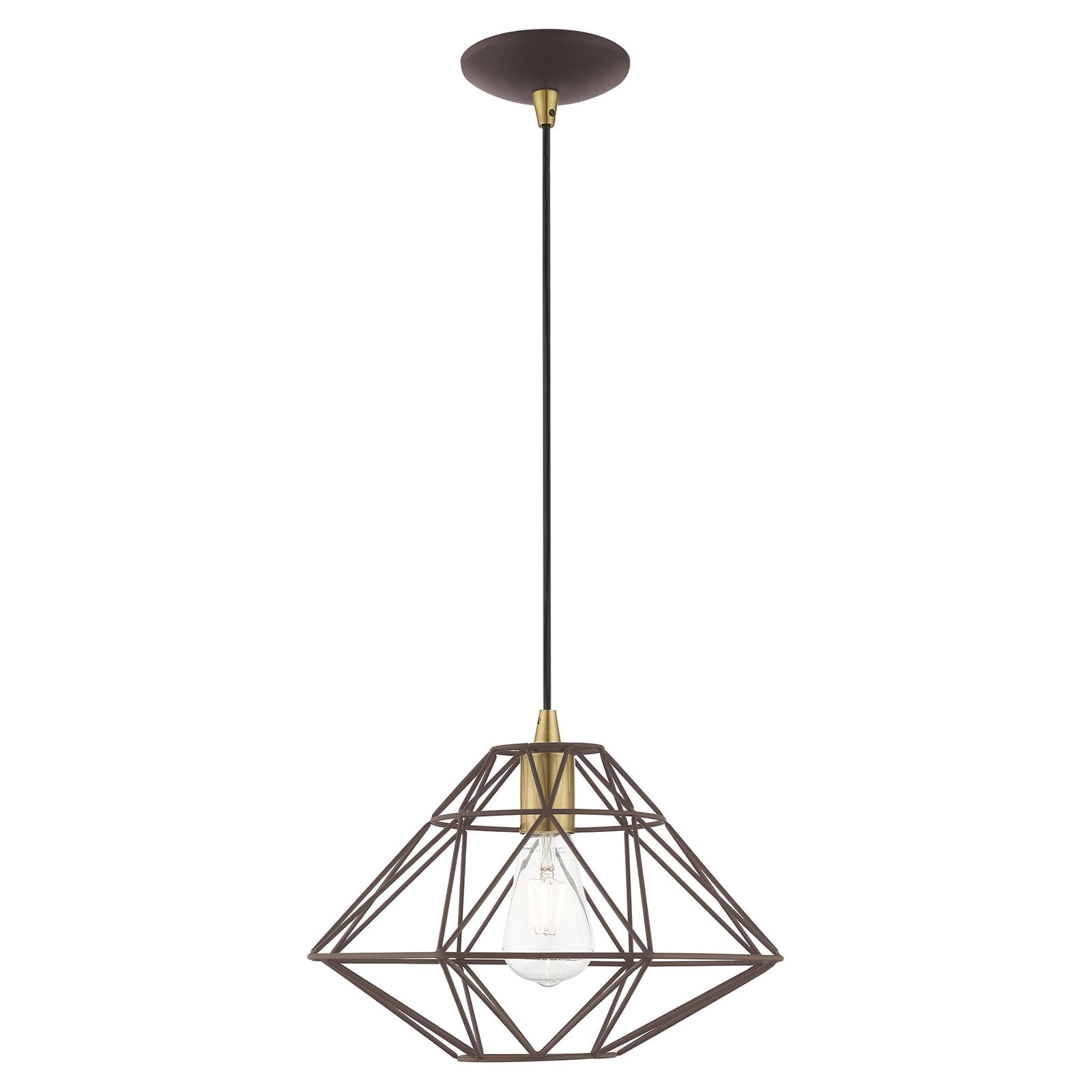 Bronze Geometric Mini Pendant Light for Indoor/Outdoor Use