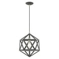 thumbnail image 1 of Livex Lighting  Geometric Shade 1-Light 13-inch Mini Pendant - 13"Dia. x 21"-80"Adj. H Scandinavian Gray, 1 of 11