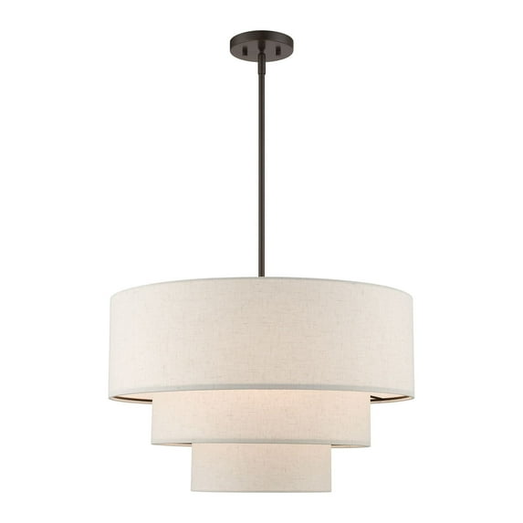 57484-92 Livex Lighting Gladstone - 4 Light Pendant In Mid-Century Modern Style-22.5 Inches Tall and 23 Inches Wide-English Bronze Finish