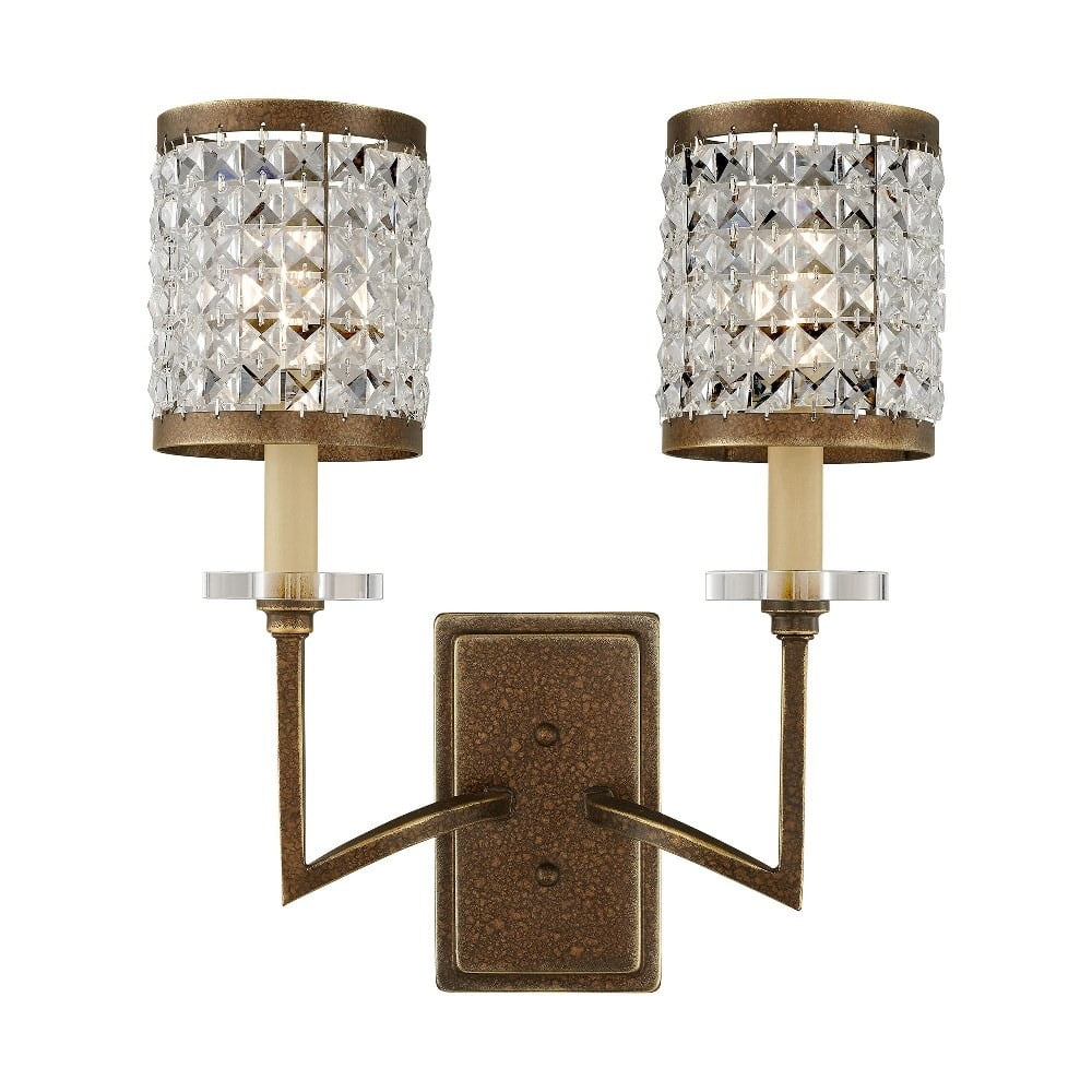 Grammercy Palacial Bronze 2-Light Crystal Sconce