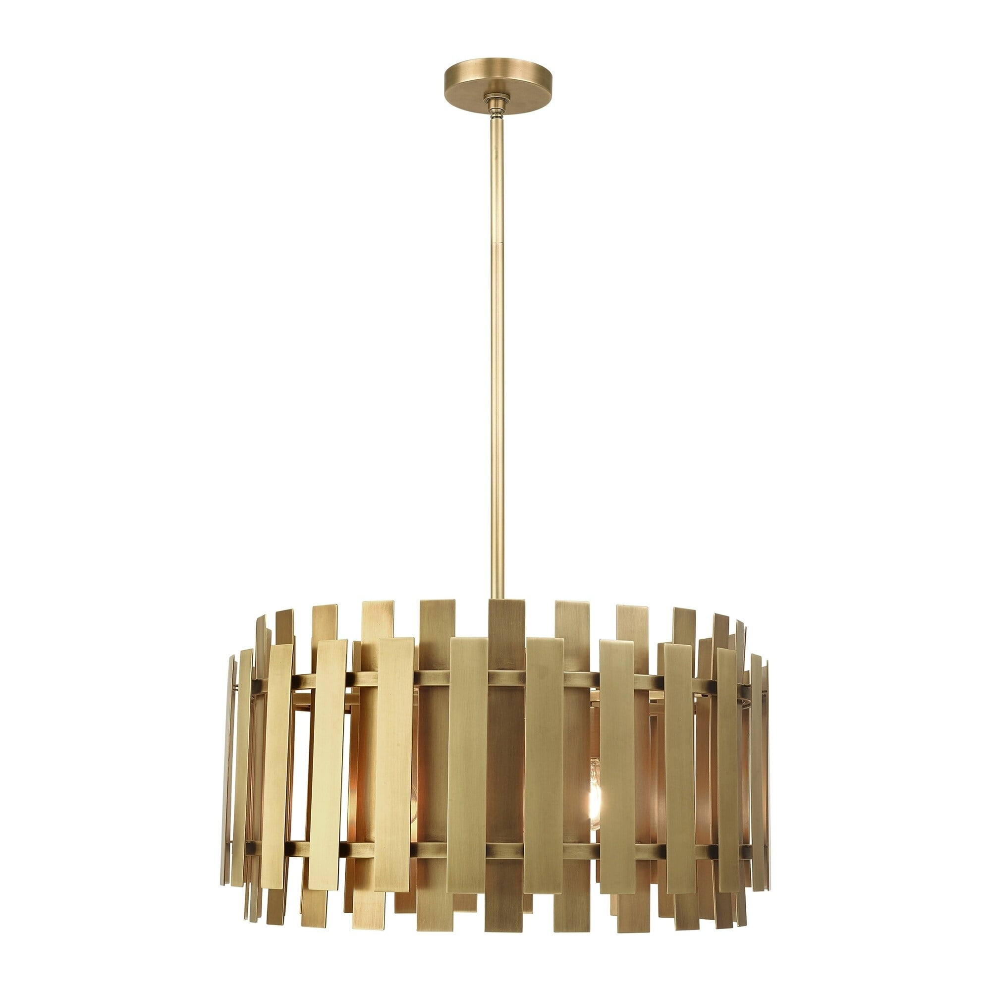 Natural Brass 6-Light Modern Pendant Chandelier