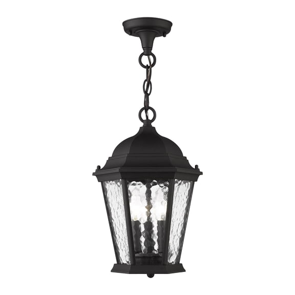 Livex Lighting Hamilton Outdoor Chain-Hang Lantern in Textured Black