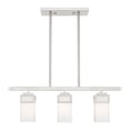 thumbnail image 1 of Livex Lighting Harding 3 Light Linear Chandelier in Brushed Nickel, 1 of 17