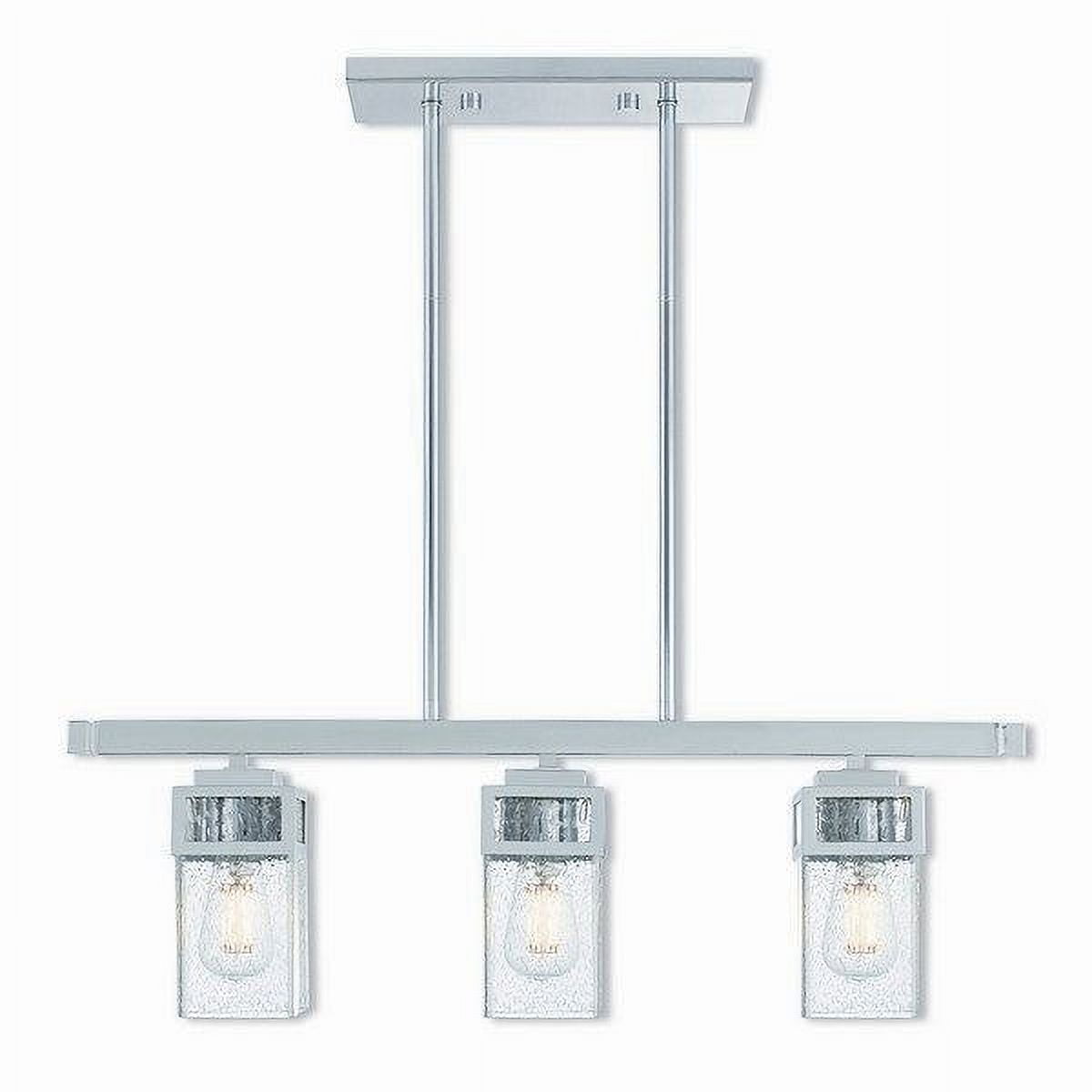 Harding 3-Light Polished Chrome Linear Chandelier with Clear Seeded Glass