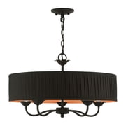 41865-04 Livex Lighting Harrington - 5 Light Pendant In Transitional Style-14 Inches Tall and 23 Inches Wide-Black Finish -Traditional Installation