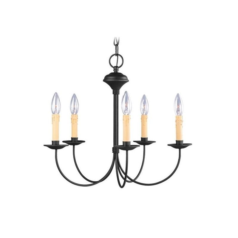 Elegant Heritage 5-Light Black Candelabra Chandelier