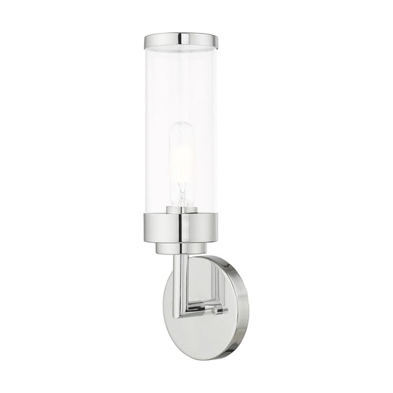 Livex Lighting Hillcrest 1-Light Modern Metal ADA Wall Sconce in Polished Chrome