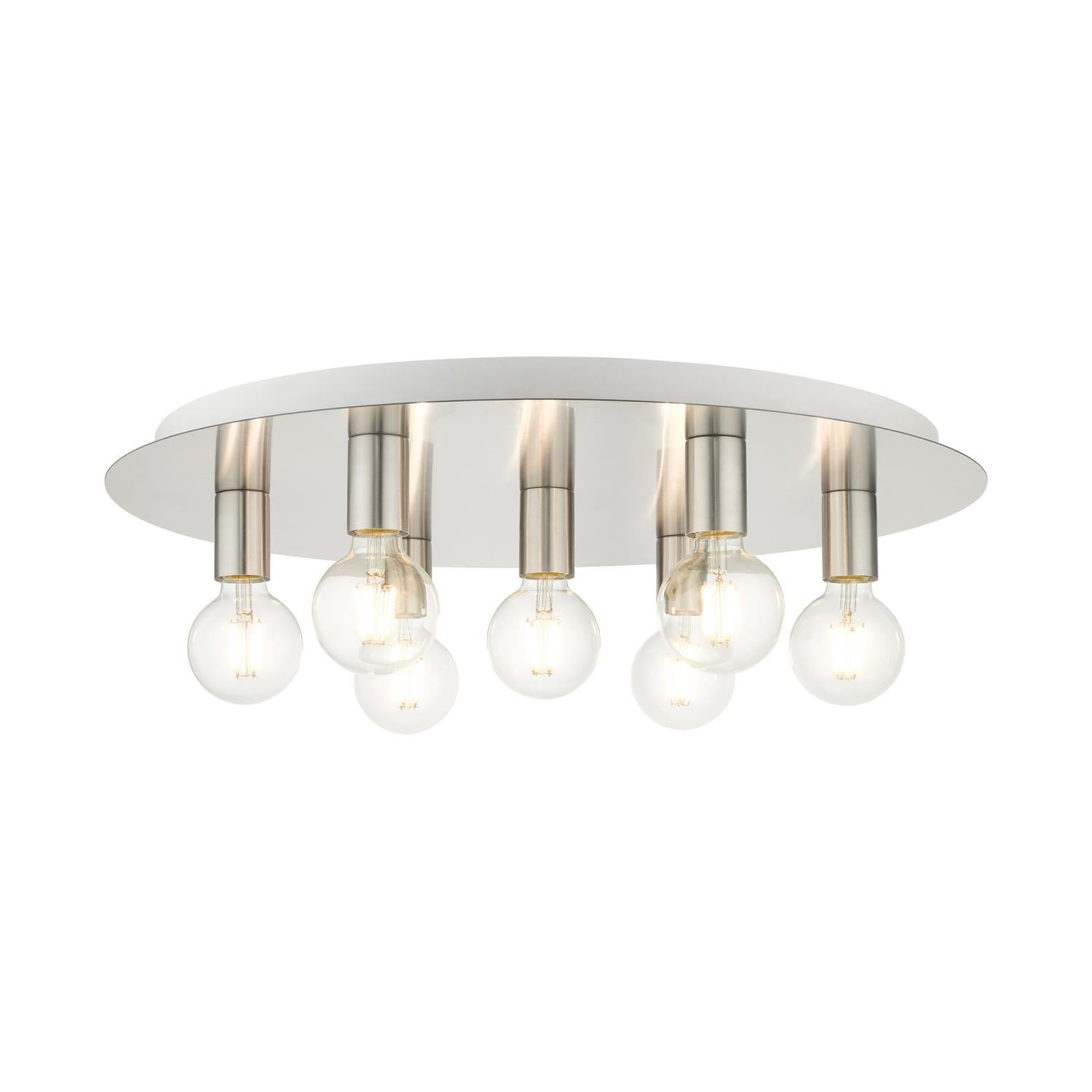 Hillview Brushed Nickel 7-Light Versatile Flush Mount