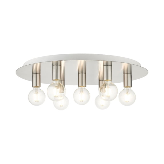 Livex Lighting - Hillview - 7 Light Flush Mount in Contemporary Style - 24