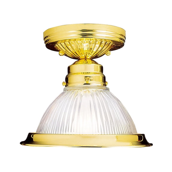 NEW HOME BASICS POLISHED BRASS CEILING MOUNT LIGHTING